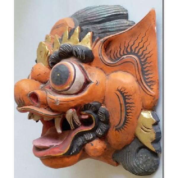 Antik seni topeng kayu primitif antik folks art figur wajah Butho Cakil jawa