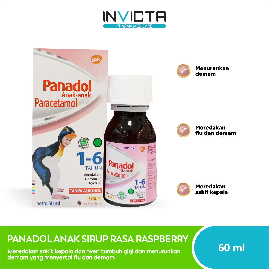 Panadol Anak-Anak Paracetamol Rasa Raspberry - 60 ml