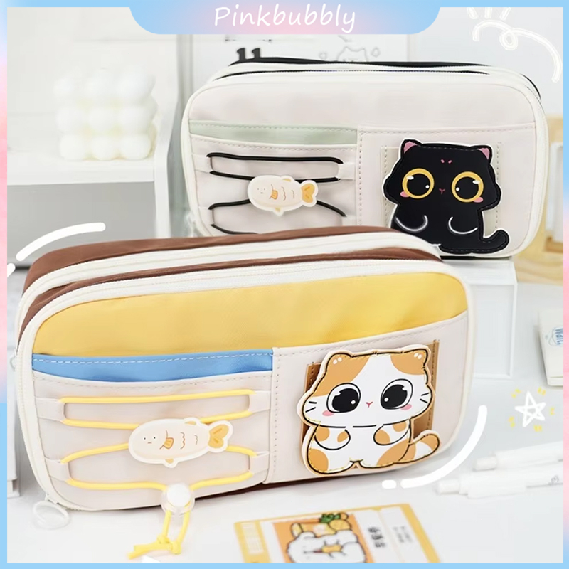 

Pinkbubbly. [Ready] Kotak Pensil Anak Kucing Hitam Lucu dengan Velcro tempat pensil gaya Korea yang lucu Kotak pensil motif kucing oranye kecil/kucing hitam kecil Kotak pensil berkapasitas besar Kotak pensil partisi