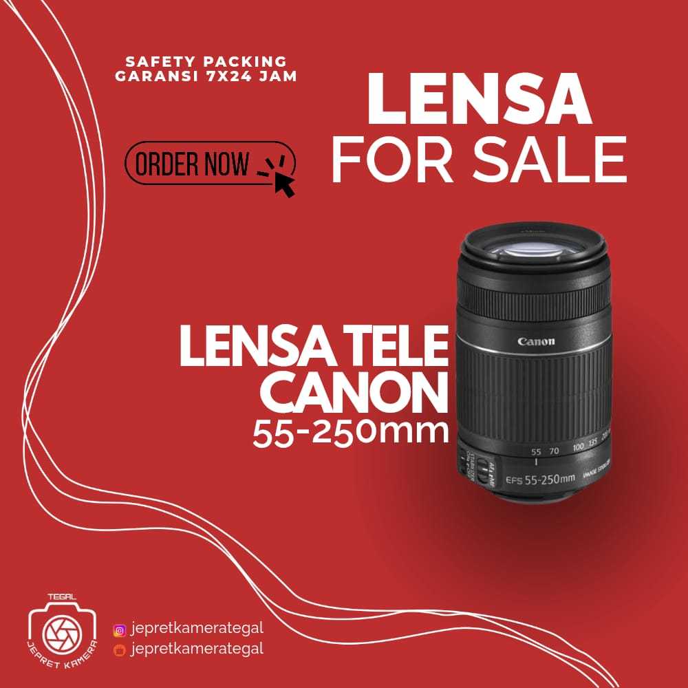 LENSA CANON TELE 55-250MM STM MULUS