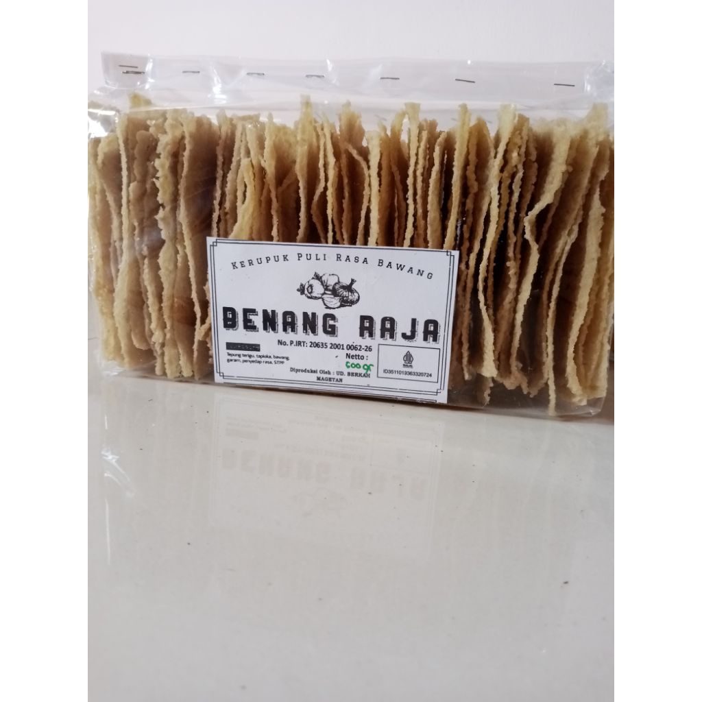 

Krupuk Puli Mentah Rasa Bawang Kerupuk Gendar Mentah Benang Raja 500gr
