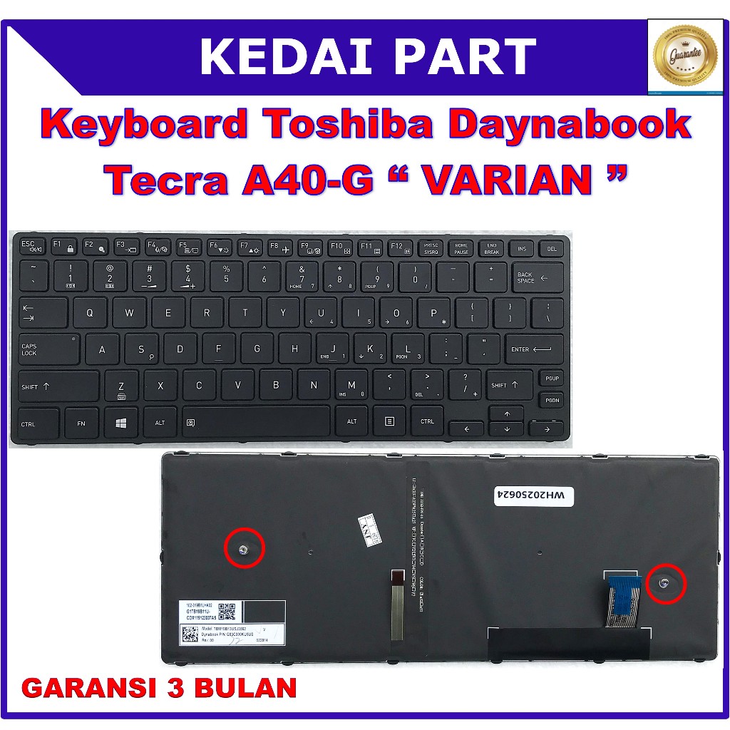 Keyboard Toshiba Dynabook Tecra A40-G A40-G-0GH003 A40-G-0GK003 A40-G-103 A40-G-10F A40-G-10G Backli