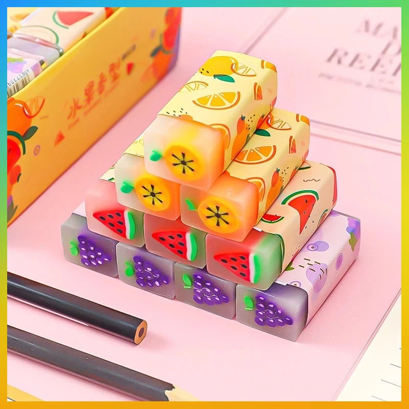 

Penghapus Karet Transparan Motif Buah dan Dino / Hapusan Pensil Bergambar Unik Lucu Dan Wangi Transparent Eraser Setip Karakter Perlengkapan ATK Alat Tulis Sekolah Anak Kantor Katam