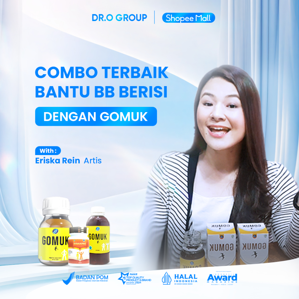 Gomuk + Gomuk Pro/ Gomuk Isi 250ml/ Gomuk Pro Isi 30 Kapsul/ Badan Berisi Solusi Terbaik dengan Gomu