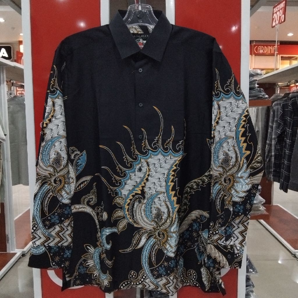 ALISAN - kemeja batik printing PREMIUM lengan panjang pria slimfit