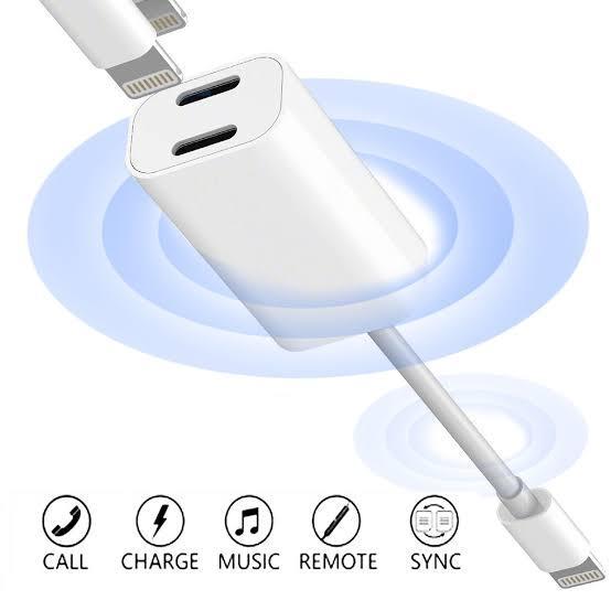 Cable Y Double Lightning Jack Converter 2in1 Y Cable For iPhone