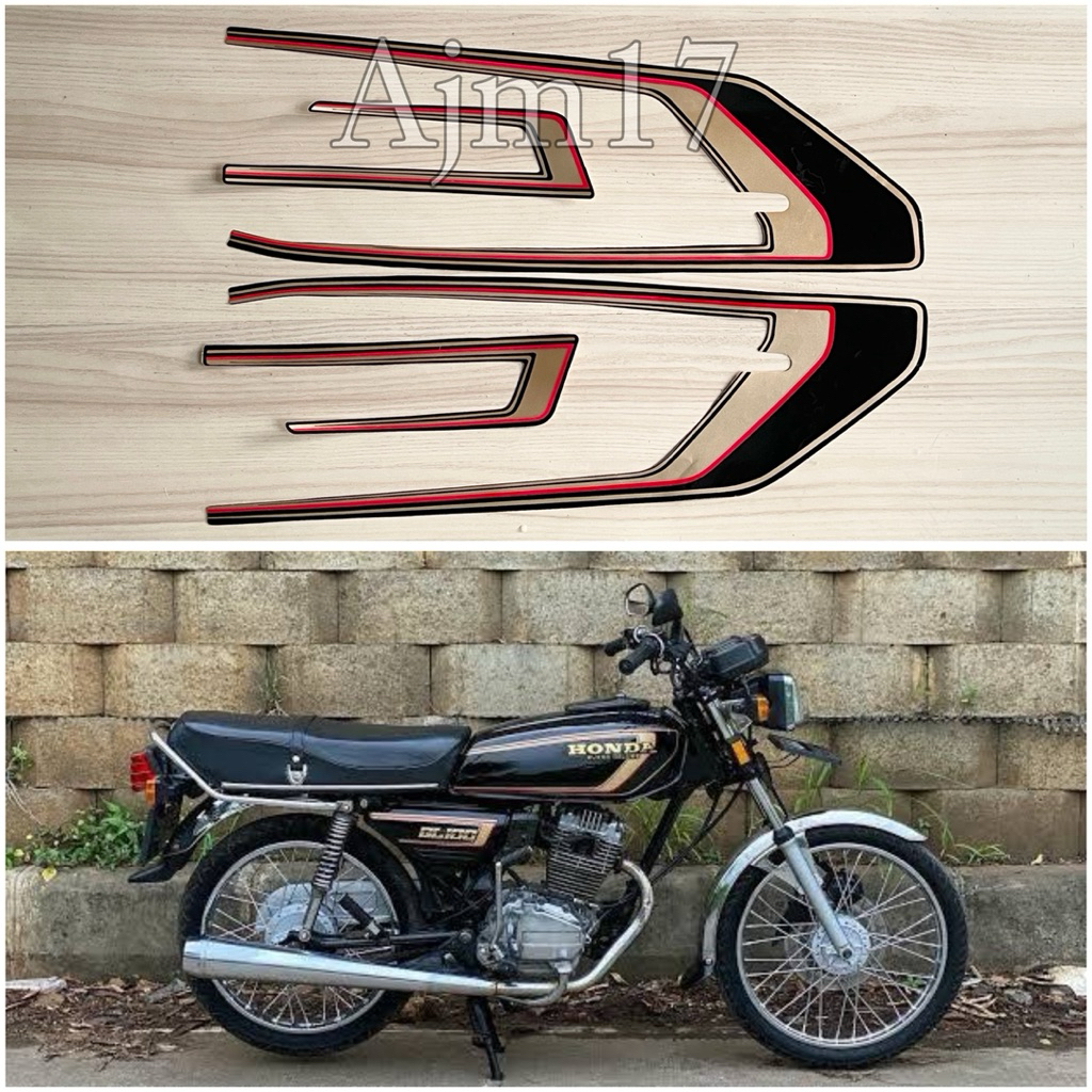 STIKER STRIPING MOTOR GL 100 GL K 1992 HITAM