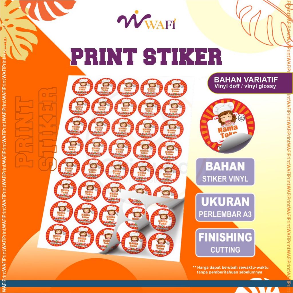 

CETAK STIKER KEMASAN VINYL- GLOSSY & DOFF (ANTI AIR)