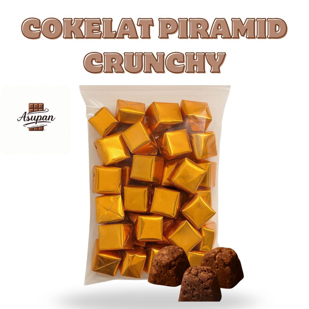 

Cokelat piramid crispy | cokelat piramid Crunchy isi 80 - 90 pcs
