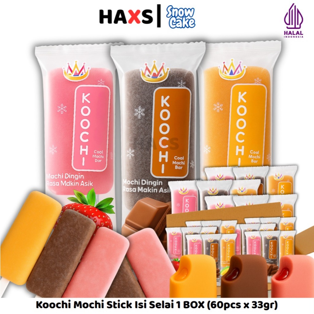 

[ HALAL ] PAKET USAHA Mochi Koochi Stick Isi Selai 1 Box 60 Pcs X 33gr