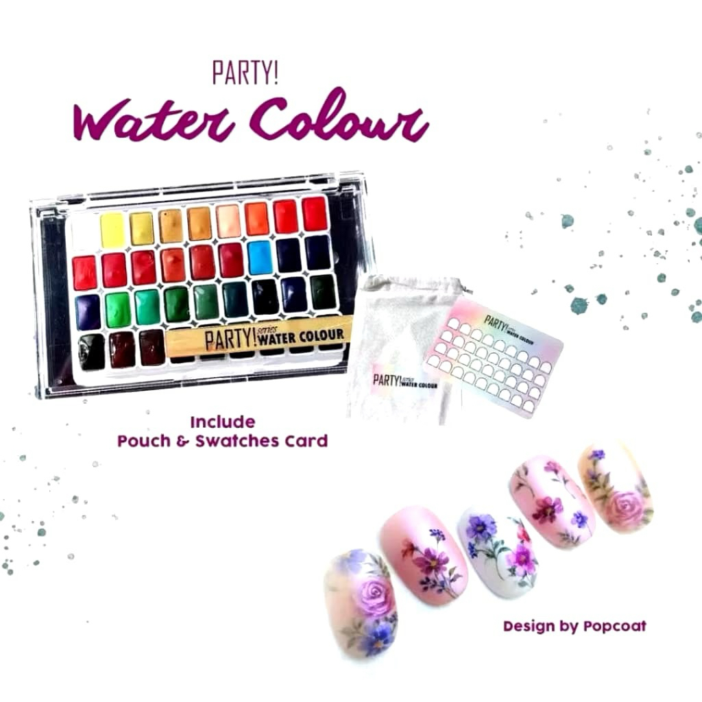 

PARTY! SET WATER COLOR PALLET ORIGINAL PARTY MADE IN KOREA NAIL ART WATER COLOR