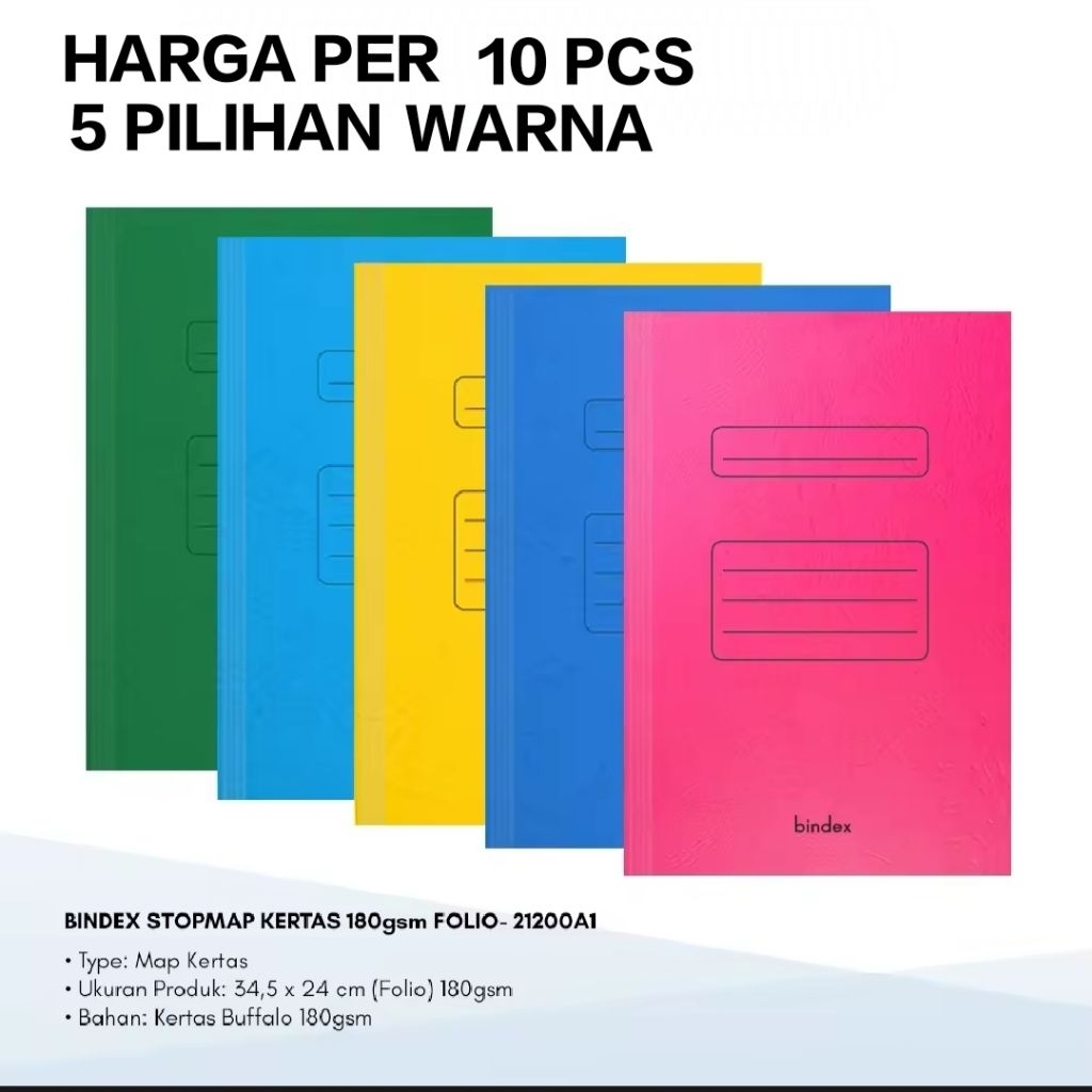 

10 Pcs Map Kertas Tebal 4 Pilihan Warna