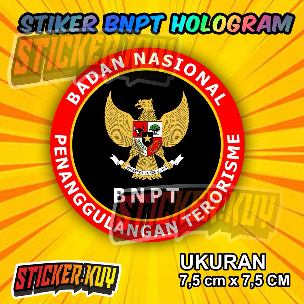 

stiker badan nasional penanggulangan terorisme / stiker bnpt hologram anti air