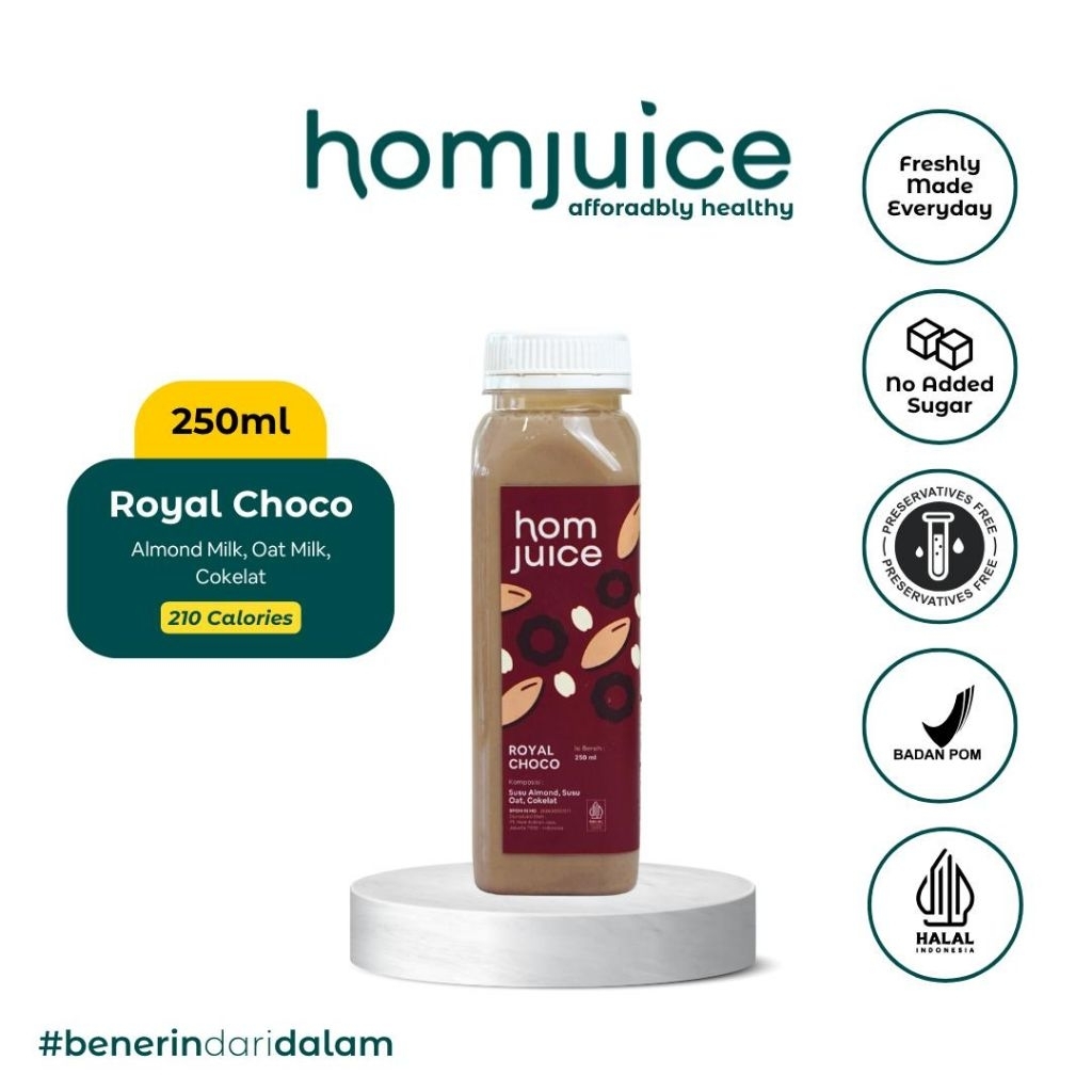 

Homjuice - Royal Choco Milk 250 ml (Cold-Pressed Juice/Jus/Detox)