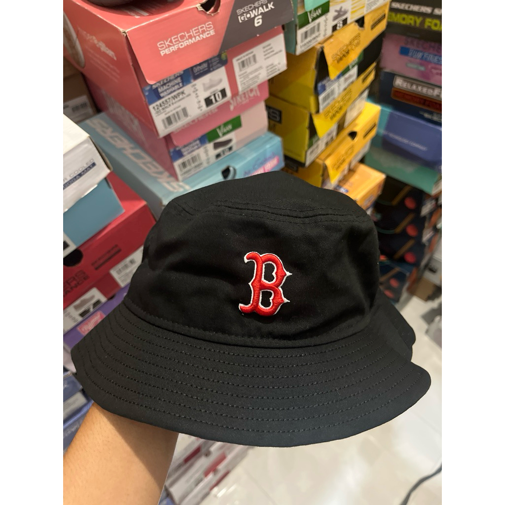Topi Bucket Hat MLB New Era Cap Boston Red Sox Original