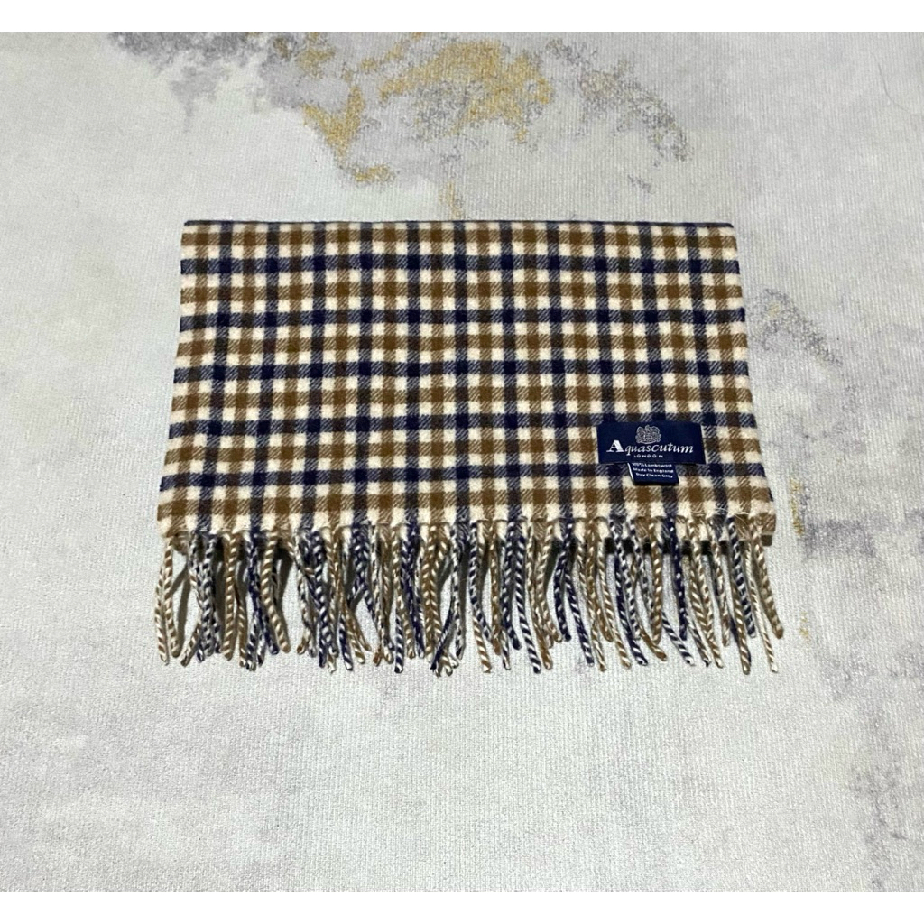 AQUASCUTUM UNISEX SCRAF ICONIC LAMBS WOOL