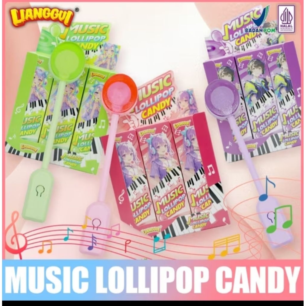 LIANGGUI LOLLIPOP CANDY MUSIC SATUAN PER BATANG Permen musik Satuan