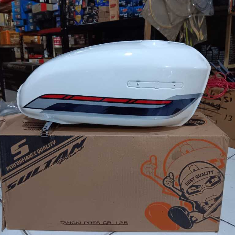 Tangki CB 125 Sultan Tengki Tanki CB125 Merk Sultan Warna Merah Putih Biru Hitam Oren Glossy