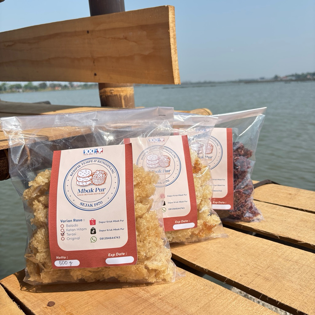 

Keripik Rengginang Tinggal di Masak Original Terasi Ketan Hitam 500g Snack Cemilan Kriuk Asin Promo Mura