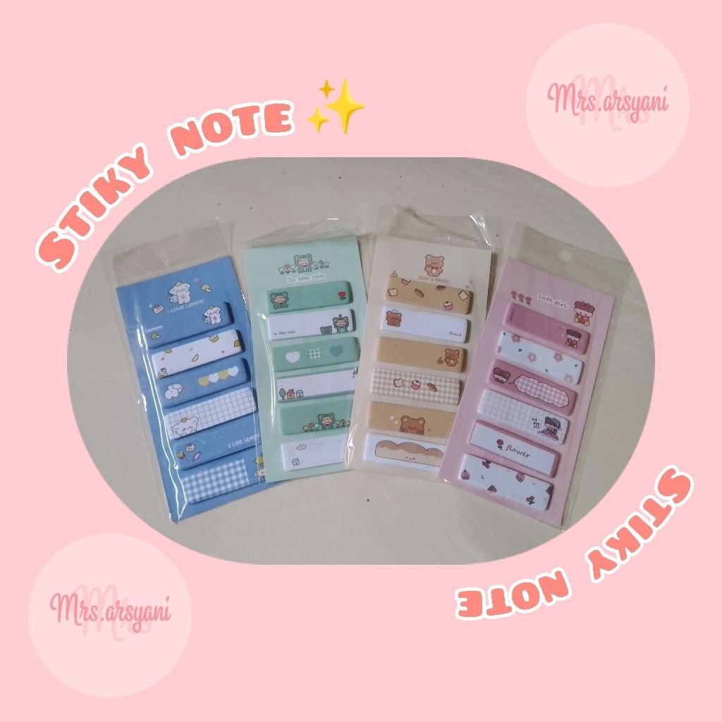

stiky note pembatas buku stiker karakter
