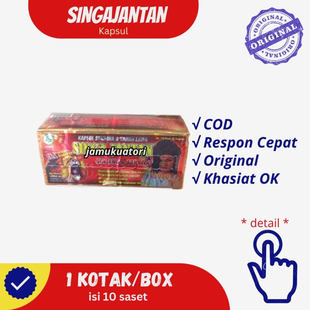 SingaJantan Original Kapsul Rempah Tradisional – Suplemen Harian Pria |1 box isi 10 Sachet Herbal