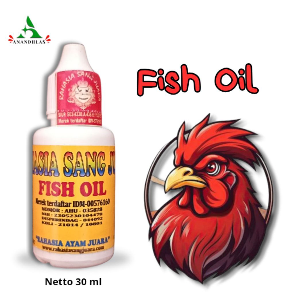 Fish Oil Ayam 30ml Vitamin Suplemen Kesehatan Daya Tahan Tubuh Ayam