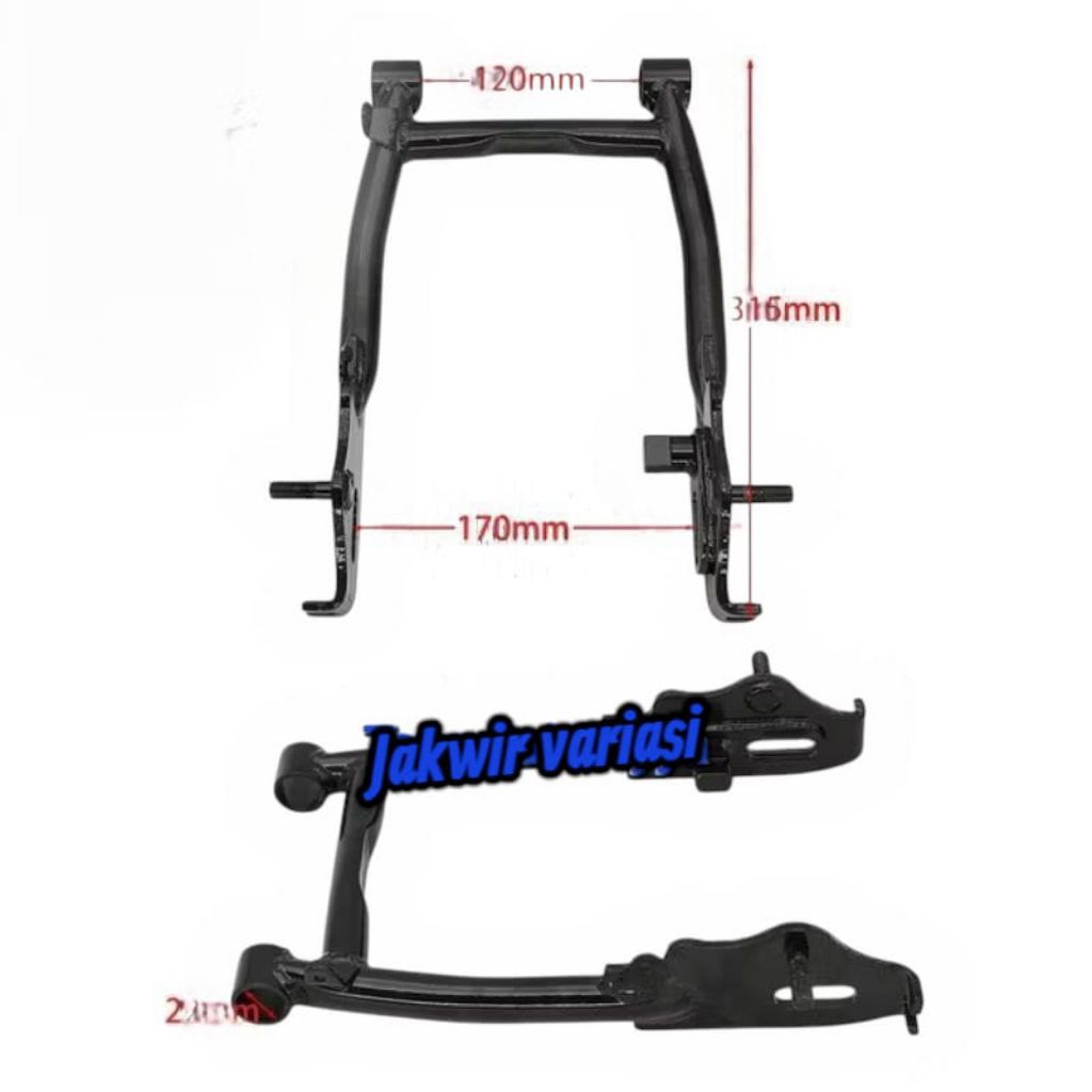 Rangka Motor Honda Monkey Hitam besi pipa tebal