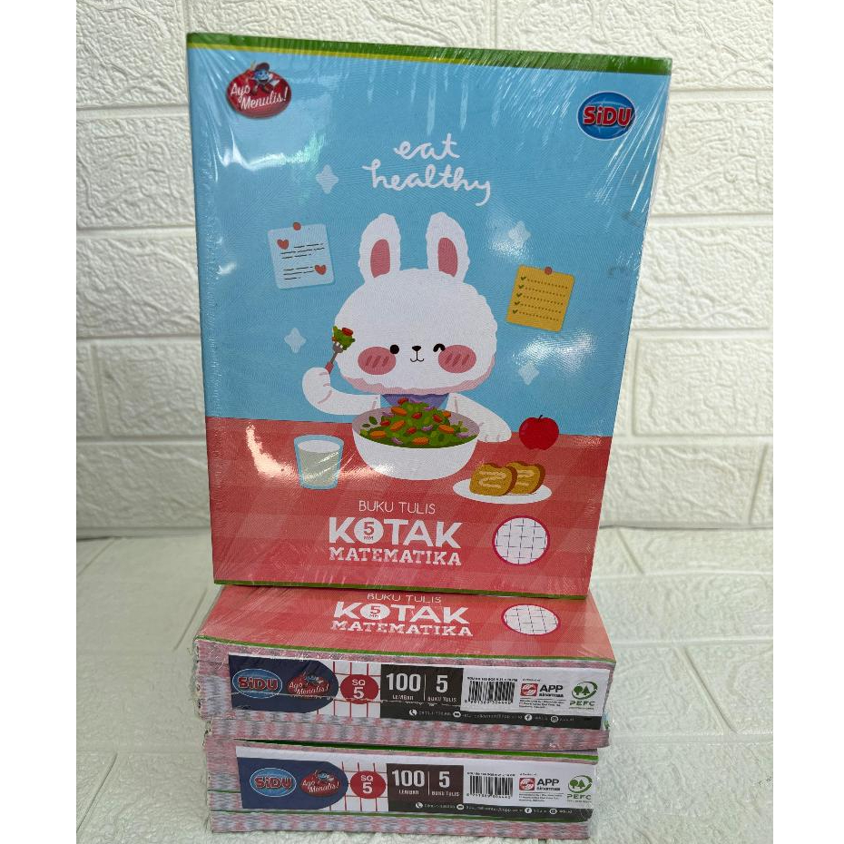 Buku Tulis SIDU Kotak Matematika 100 Lembar 1 Pack Isi 5 Buku