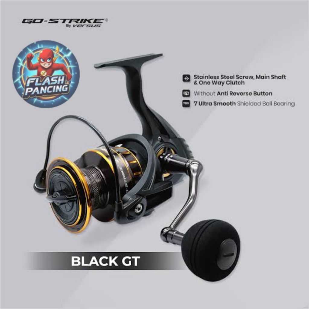REEL GOSTRIKE VERSUS BLACK GT SW 8000PG RATIO 4.6:1 (MAX DRAG 13KG) - POWER HANDLE