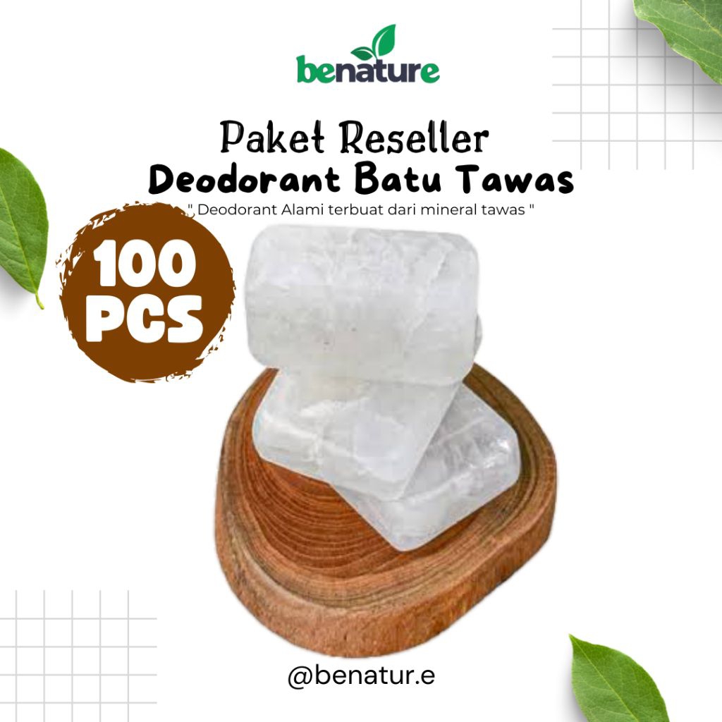 Paket 100 Pcs Batu Tawas Deodorant Alami Untuk Ketiak Harga Promo