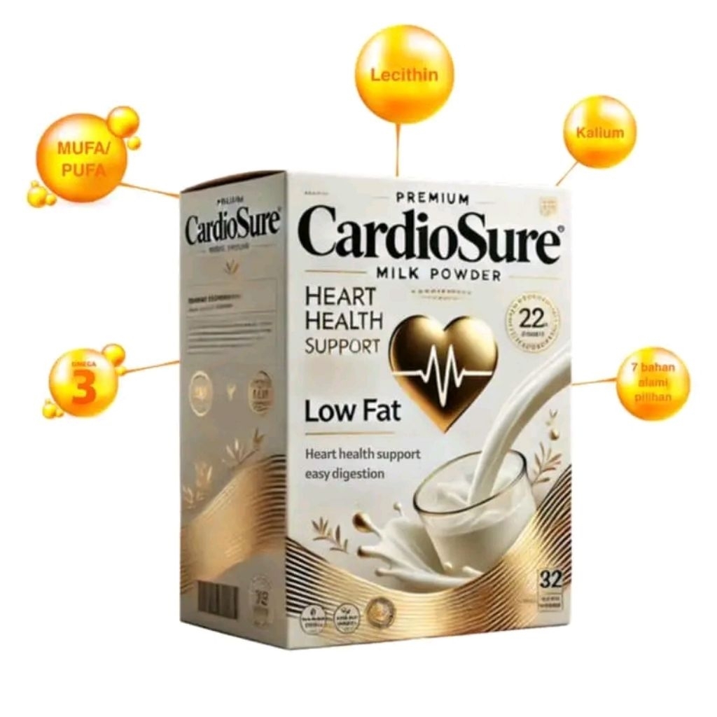 

Cardiosure 1 Box 12 Sachet Susu Bubuk Membantu Memstabilkan Tekanan Jantung Kolesterol