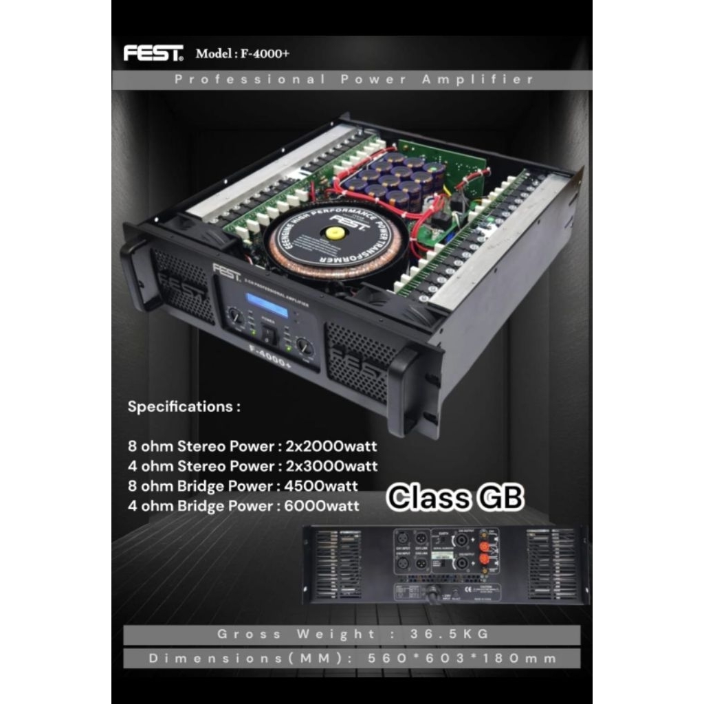 POWER AMPLIFIER FEST F-4000+ POWER STEREO ORIGINAL F4000+