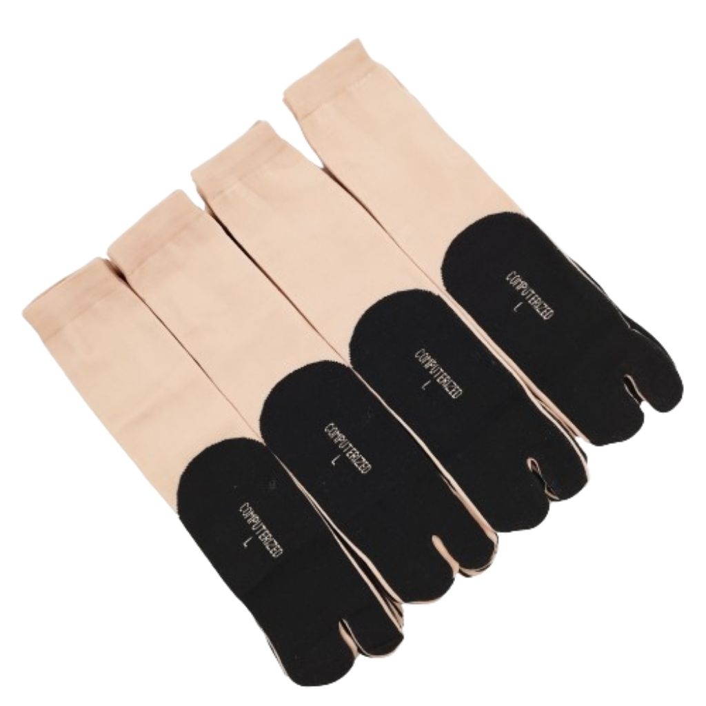 Kaos Kaki Jari Coklat Telapak Hitam Wanita Muslimah / Kaos Kaki Jempol Tebal Panjang