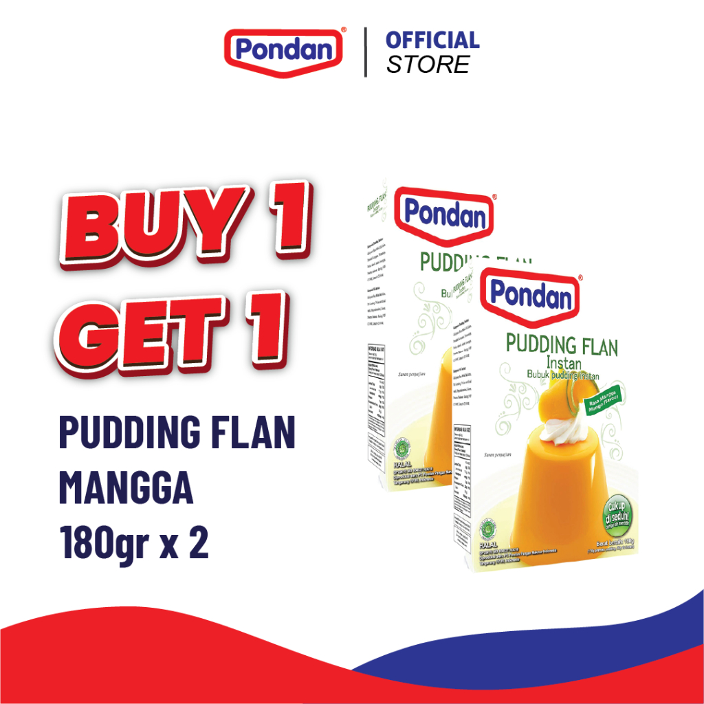 

(BUY 1 GET 1) Pondan Pudding Flan Mangga Box 180g EXPIRED 1 NOVEMBER 2025