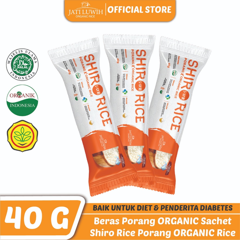 

Shiro Rice Beras Porang Organik Instant Sachet - Shirataki / Konjac Rice / Beras Porang Organik Instant 40gr
