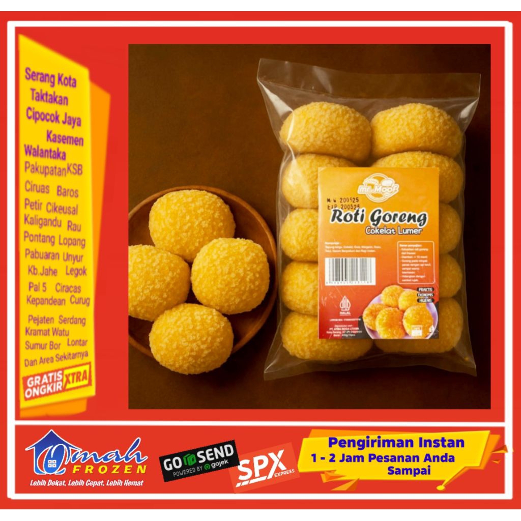 

Roti Goreng Mr. Moof, isian Coklat Lumer, isi 10pcs, Frozen Serang