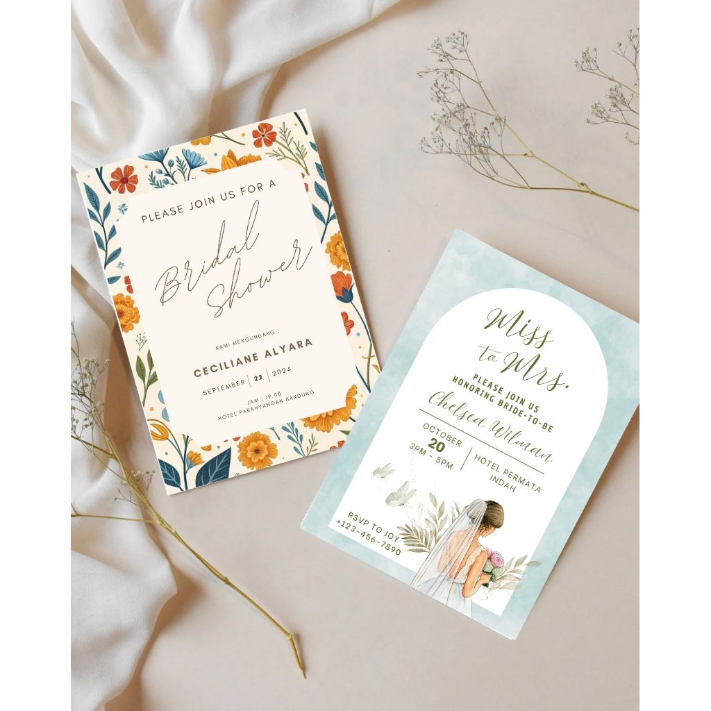Surat Undangan Bridal Shower isi 8pcs Surat Undangan Murah Surat Undangan Aesthetic Surat Undangan E
