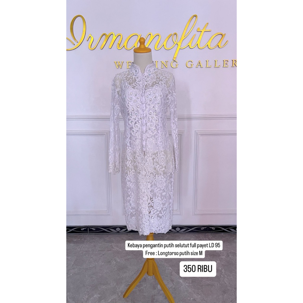 kebaya akad putih pengantin preloved