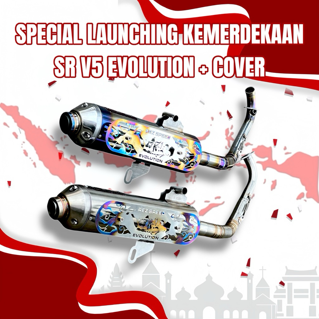 Knalpot Rez Speed Tipe SRV5 EVOLUTION Standar Racing Full Stainless untuk Vario Beat Scoopy Aerox