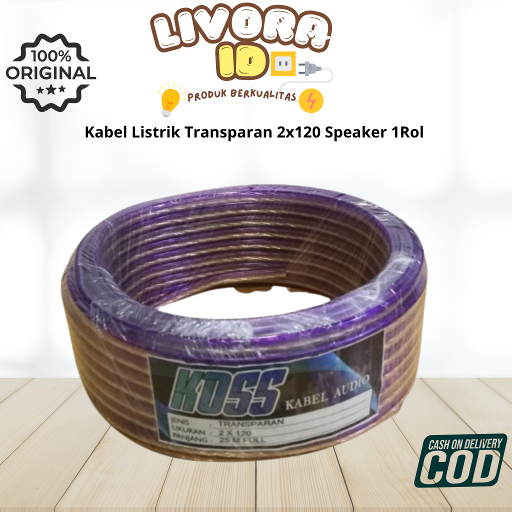 Kabel Listrik Transparan 2x120 Speaker
