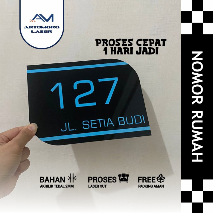 NOMOR RUMAH AKRILIK CUSTOM | PAPAN NOMER RUMAH AKRILIK TEMPAH | SIGN ACRYLIC CUSTOM