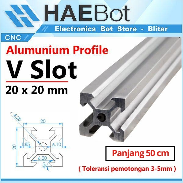 [HAEBOT] Aluminium Profile V Slot 2020 20x20 AP2020 Profil 50cm Frame Extrusion CNC Mini Kerangka Me