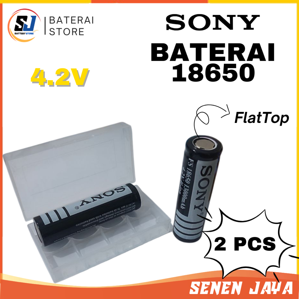 BATERAI 18650 BATRE 18650 original Battery 18650  4.2V Sony 13000 mAh Batre Sony 18650 4.2V 2 PC Bat
