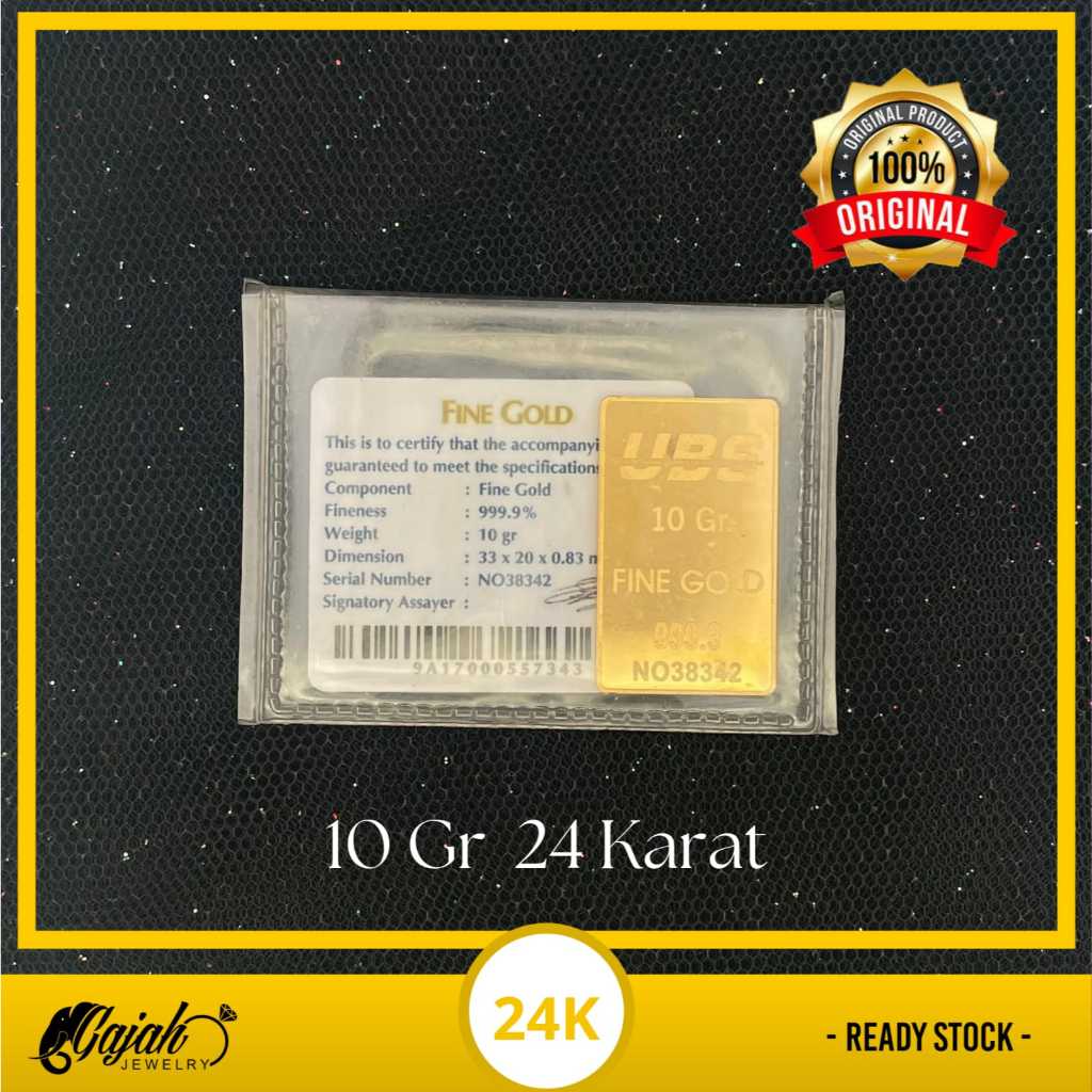Logam Mulia Bersertifikat UBS Kadar 24 Karat 10 Gram