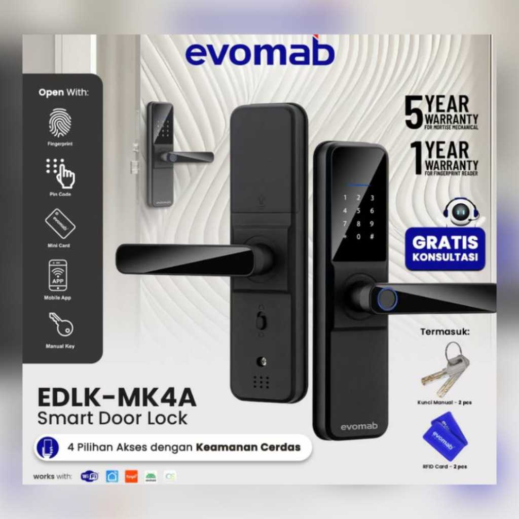 EVOMAB EDLK MK4A DIGITAL LOCK/Handle Pintu Digital Modern