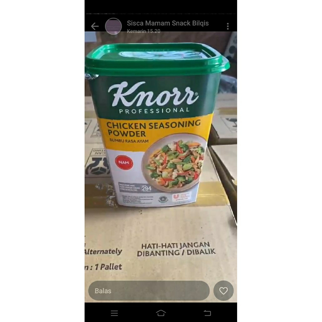 

Knorr bumbu masak rasa ayam ( no added MSG) tub 1 kg