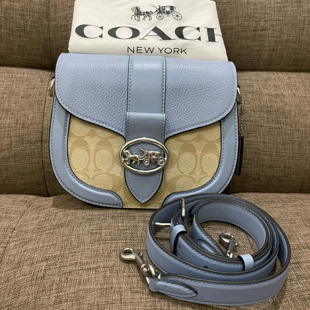 Preloved Coach Georgie Saddle Light Blue