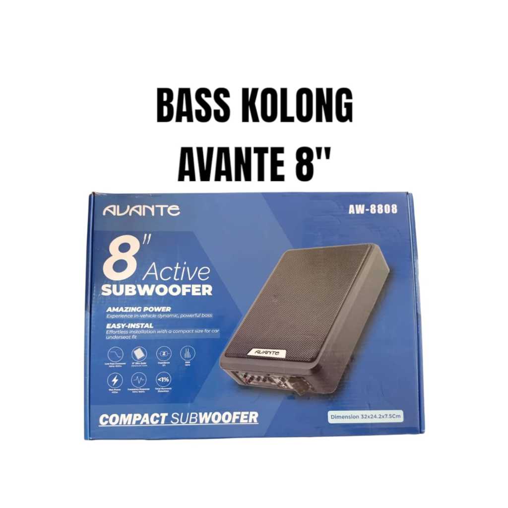 Bass Kolong Mobil AVANTE AW-8808 | Active Subwoofer 8 Inch Bass Kuat Jernih