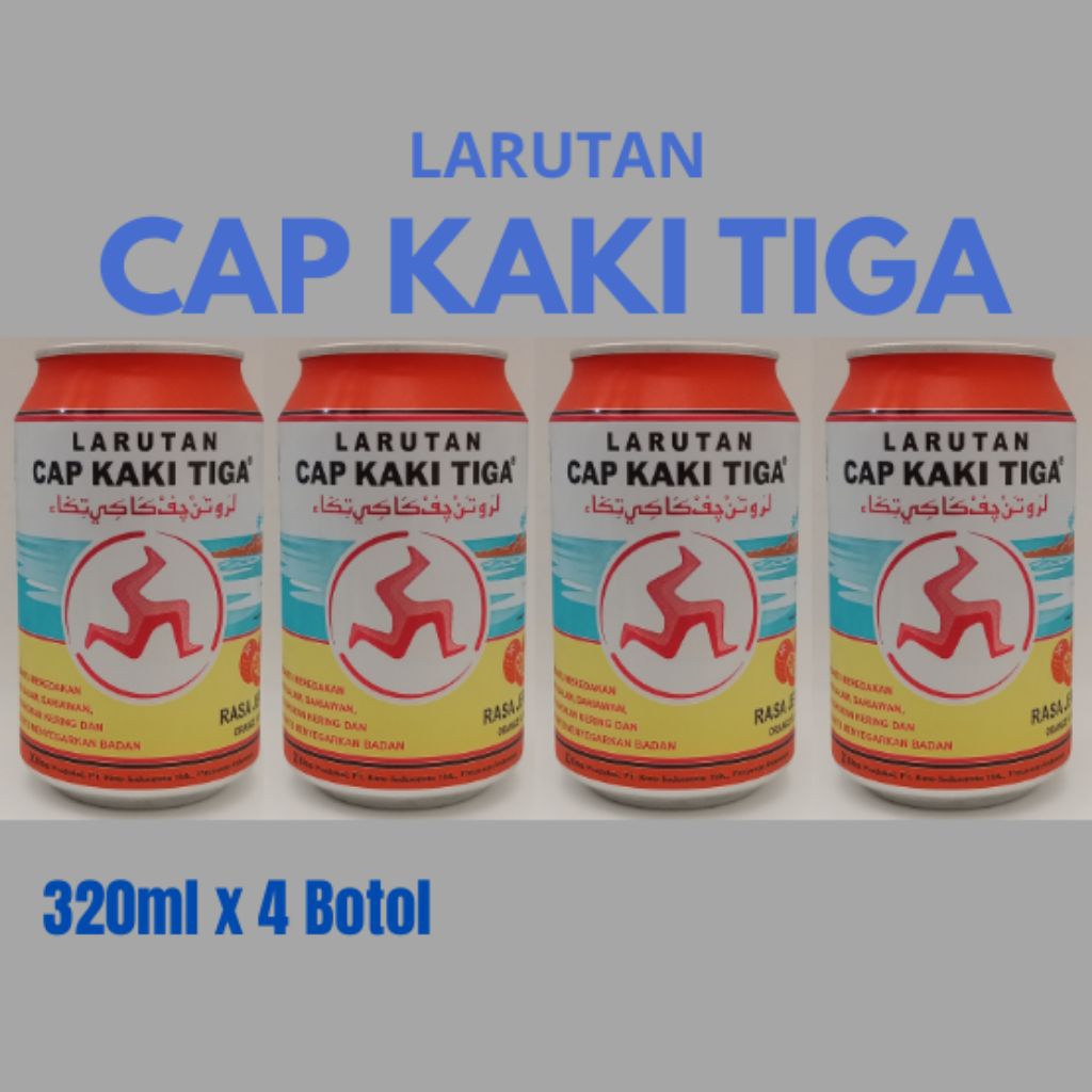 

Larutan Kaleng Cap Kaki Tiga 320ml x 4 Botol