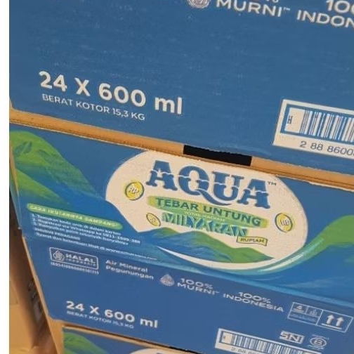 

Aqua Air Mineral 600 ml perkarton isi 24 Botol